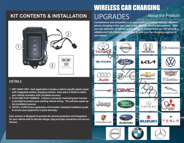 Wireless Car Charger Retrofit - Vehicle Specific for 2015-2018 Jeep Cherokee - Ensight Automotive Solutions -
