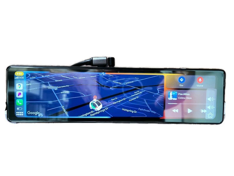 CarPlay & AndroidAuto Rear View Mirror with DVR - 12" 1080P HD Touch - 3 Cameras - Ensight Automotive Solutions -