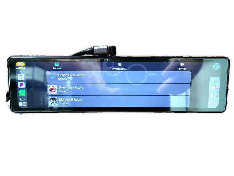 CarPlay & AndroidAuto Rear View Mirror with DVR - 12" 1080P HD Touch - 3 Cameras - Ensight Automotive Solutions -