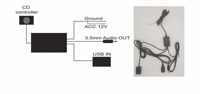 CD Player USB to 3.5mm Controller Adapter Cable - Ensight Automotive Solutions -