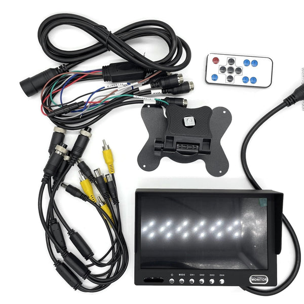 Commercial 7" Dash Monitor Display Screen - 4 Video inputs/channels - Ensight Automotive Solutions -