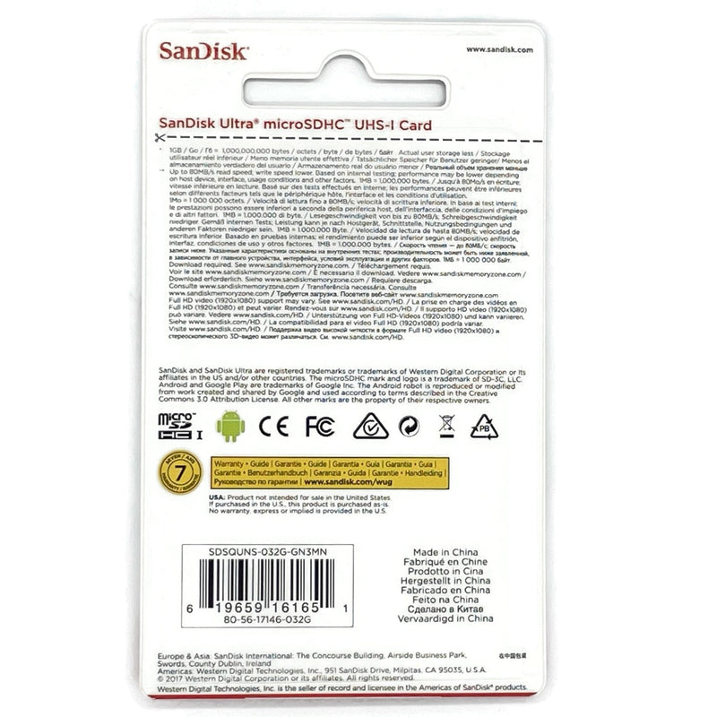 Sandisk Micro SD Card Ultra Memory Card 32GB - Ensight Automotive Solutions -